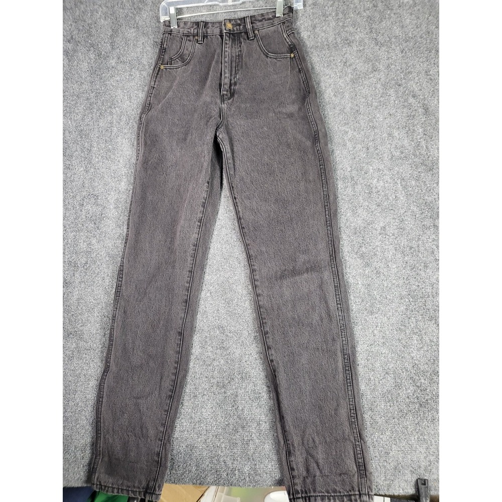 Rollas Elle Super High Rise Relaxed Jeans Women Sz 24 Charcoal Black Hipster